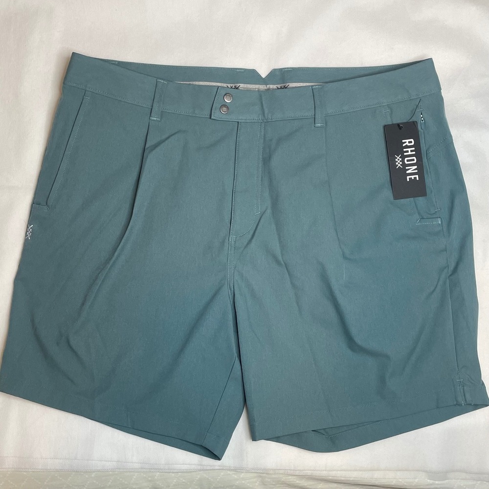 NWT Rhone 7" Golf Tour Short Tidal Green Mens Size 38 Performance Stretch Shorts